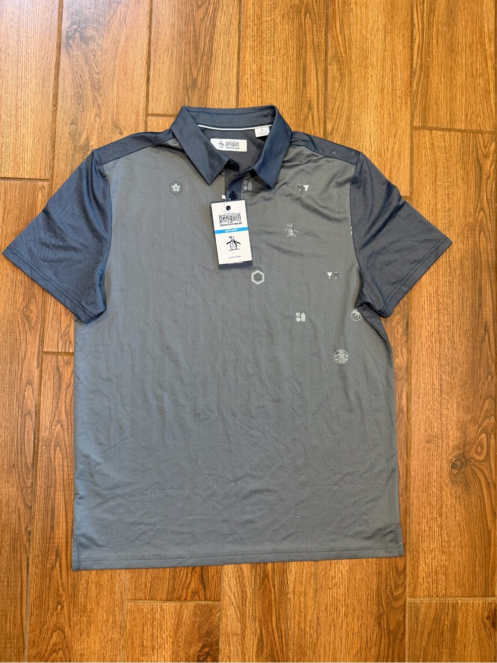 Original Penguin Men's Navy Geo-Print Polo Shirt / medium / new